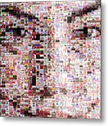 Female Beauty Portrait Made Out Of Makeup Imagery Metal Print