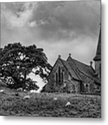 Fewston Church And Sheep Metal Print