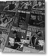 Film Noir  Pulp Magazines Late 1940's-early 1950's Store Window Tucson Arizona Metal Print