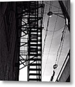 Fire Escape And Wires Metal Print