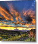 Fire Over Mt. Maestas Metal Print