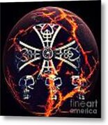 Fire Skulls Metal Print