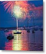 Fireworks Over Boothbay Harbor Metal Print