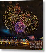 Fireworks Over The Albuquerque Balloon Fiesta Metal Print