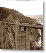 First Cars Across Bixby Creek  Bridge Big Sur California  Nov. 1932 Metal Print