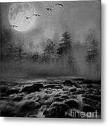 First Snowfall Geese Migrating Metal Print