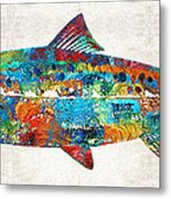 Fish Art Print - Colorful Salmon - By Sharon Cummings Metal Print