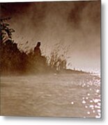 Fisher In The Mist Metal Print