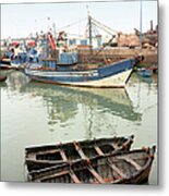 Fishing Boats In Harbor Metal Print