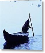 Fishing Boats Tonle Sap Lake Cambodia Metal Print