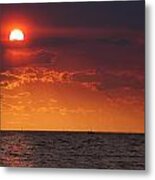 Fishing Till The Sun Goes Down Metal Print