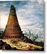 Flemish The Tower Of Babel Baroque Metal Print