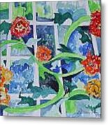 Flowers On A Trellis Metal Print