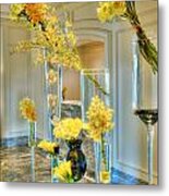 Flowers Yellow Roses Metal Print