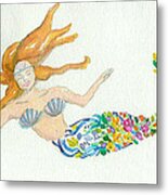 Mermaid De Fleur Metal Print