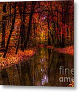 Flowing Through The Colors Of Fall Metal Print