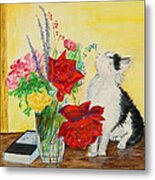 Fluff Smells The Lavender- Painting Metal Print