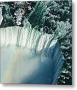 Flying Over Icy Niagara Falls Metal Print