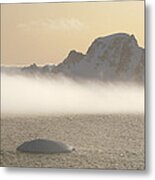 Fog Bank And Icy Mountains Gerlache Metal Print