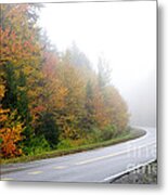 Fog Fall Color Highland Scenic Highway Metal Print