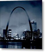 Fog Over St Louis Monochrome Metal Print