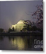 Foggy Morning At The Jefferson Memorial 1 Metal Print