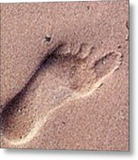 Footprint In The Sand Metal Print
