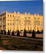 Formal Garden In Front Of A Castle Metal Print