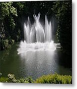 Fountain In Lake Metal Print