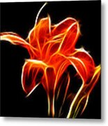 Fractaled Lily Metal Print