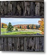 Framed-autumn In Vermont Metal Print