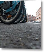 Free Dublin Bikes In A Row In Georgian Metal Print