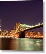 Freedom Tower And Brooklyn Bridge Metal Print