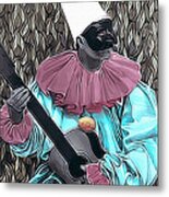 French Clown Dunce Musician Vintage Art Repro Ii Metal Print