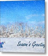 Frosty Season's Greetings Metal Print