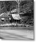Frozen Pond In Black And White Metal Print