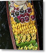 Fruits In A Boat On A Floating Market Metal Print