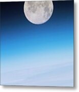 Full Moon Above Earth Metal Print