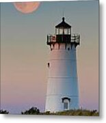 Full Moon Over Edgartown Lighthouse Metal Print