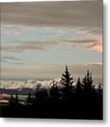 Full Moon Over Homer Alaska Metal Print