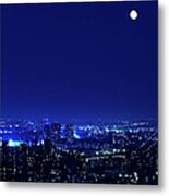 Full Moon Over Manhattan Metal Print