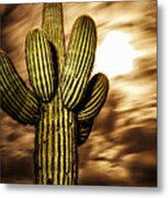 Full Moon Saguaro Metal Print