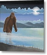 Fullmoon Squatch Metal Print