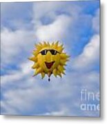 Funny Sunny Balloon Fac Metal Print