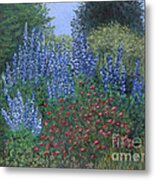 Garden Delphiniums Metal Print