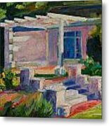 Garden With Steps Afternoon Light Metal Print