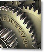 Gears With The Word 'leadership' Metal Print