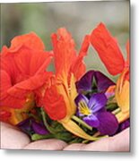 Gently Held Flowers Metal Print