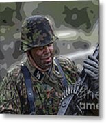 German Soldier With Mg-42 Metal Print