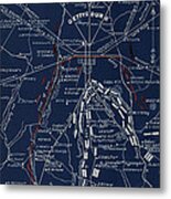 Gettysburg Blueprint Metal Print